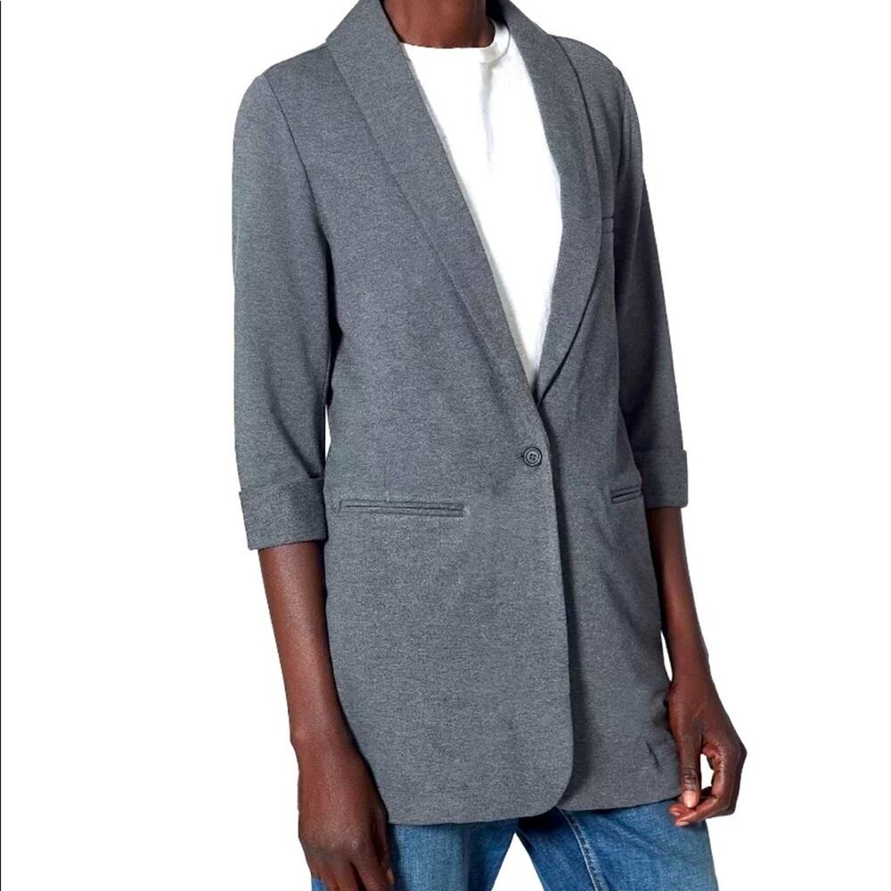 NEW! JOIE neville dark gray heather single button blazer soft jacket Large $178
